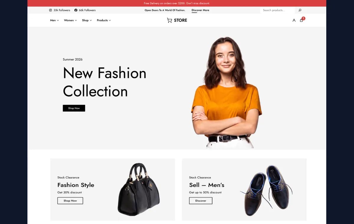 Gutenify Fashionstore preview